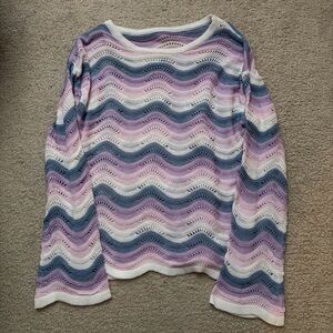 SHEIN Multicolor Wave Knit Top